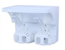 Настенный держатель для зубной щетки аксессуары домашняя полка для хранения с двумя чашками - Цвет: Белый
