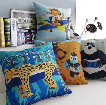 

Cute cartoon Animal Orchestra Countryside Thick cotton cushion pillow home Decor sofa cushions