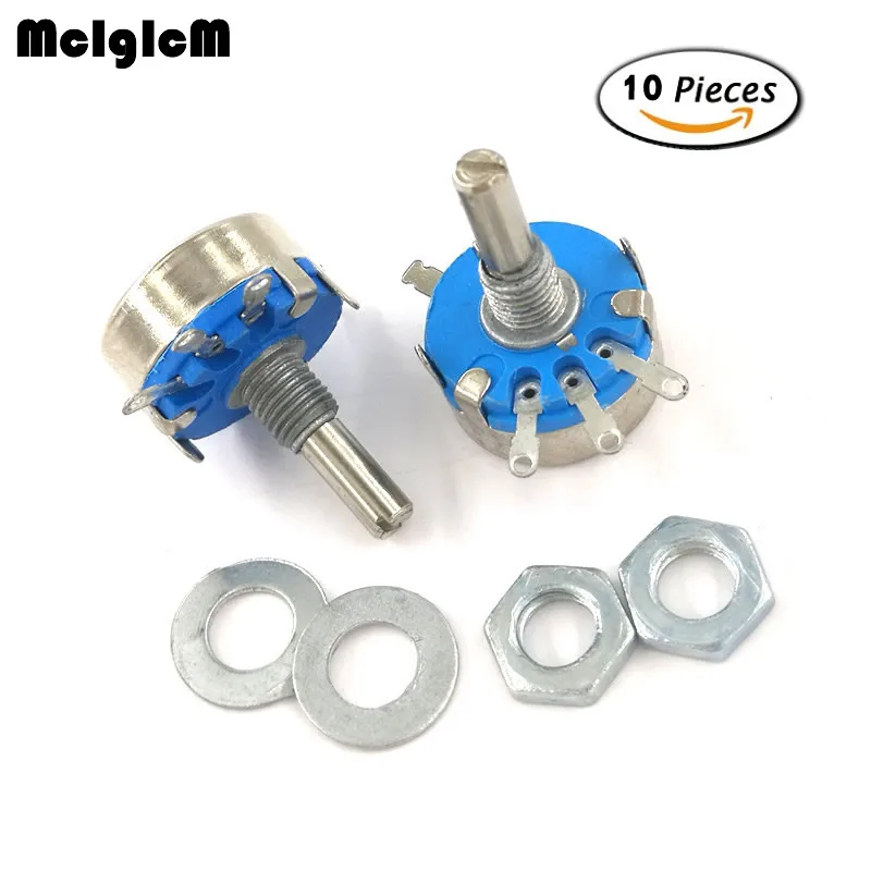 

10pcs wh5-1A 3-Terminals 4mm Round Shaft Rotary Taper Carbon Potentiometer 470 1K 1.5K 4.7K 10K 22K 47K 100K 220K 470K 1M ohm