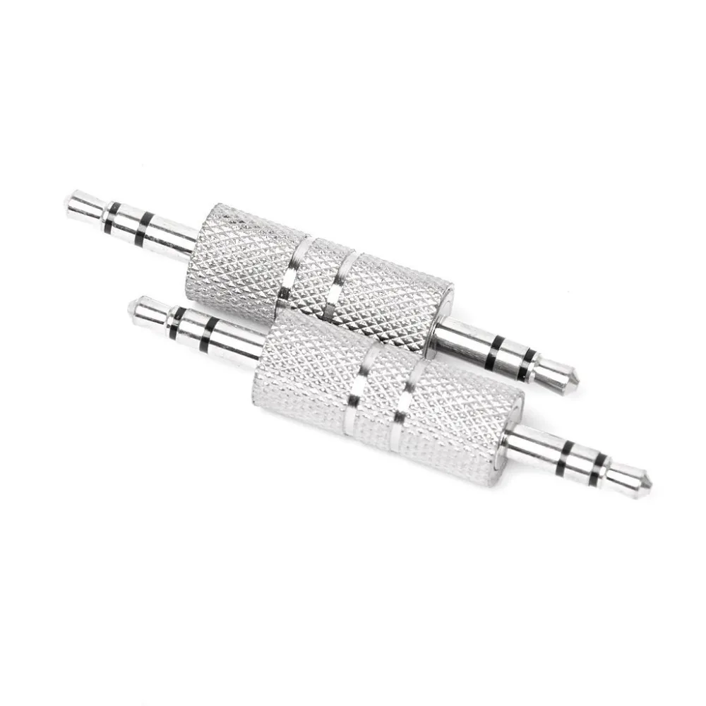 20pcs brass Stereo Audio 3 5mm Male to Male Headphone Adapter Jack Coupler Straight Connector Sliver