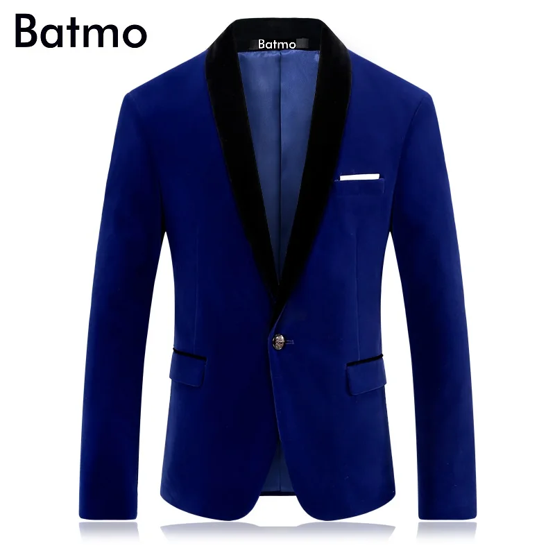 Batmo 2017 высококачественный синий повседневный деловой мужской костюм Блейзер