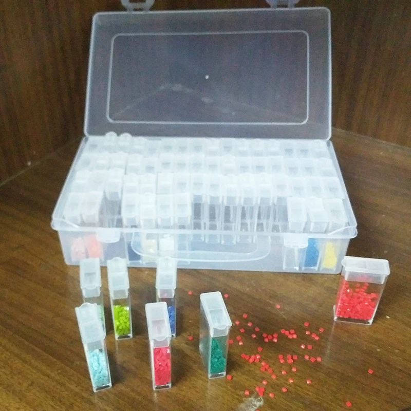 

64/128/pcs Diamond Painting Tools Beads Container Rhinestone Diamond Embroidery Stone Storage Accessory Mosaic Convenience Box