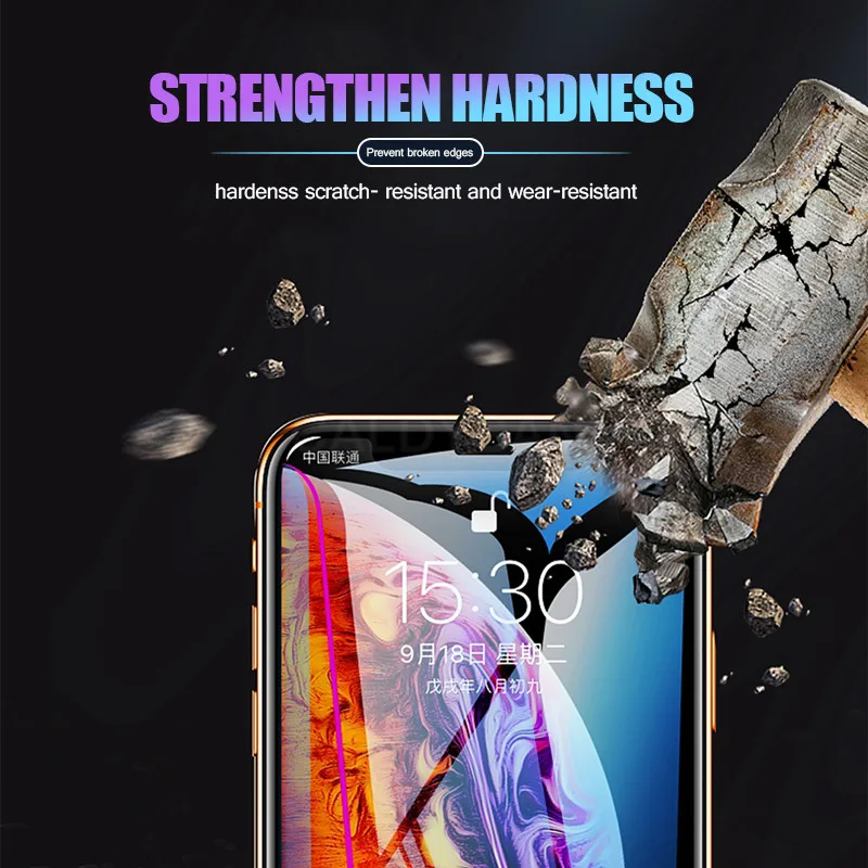 11D защитное стекло с закругленными краями для iPhone XS Max XR X закаленное экрана
