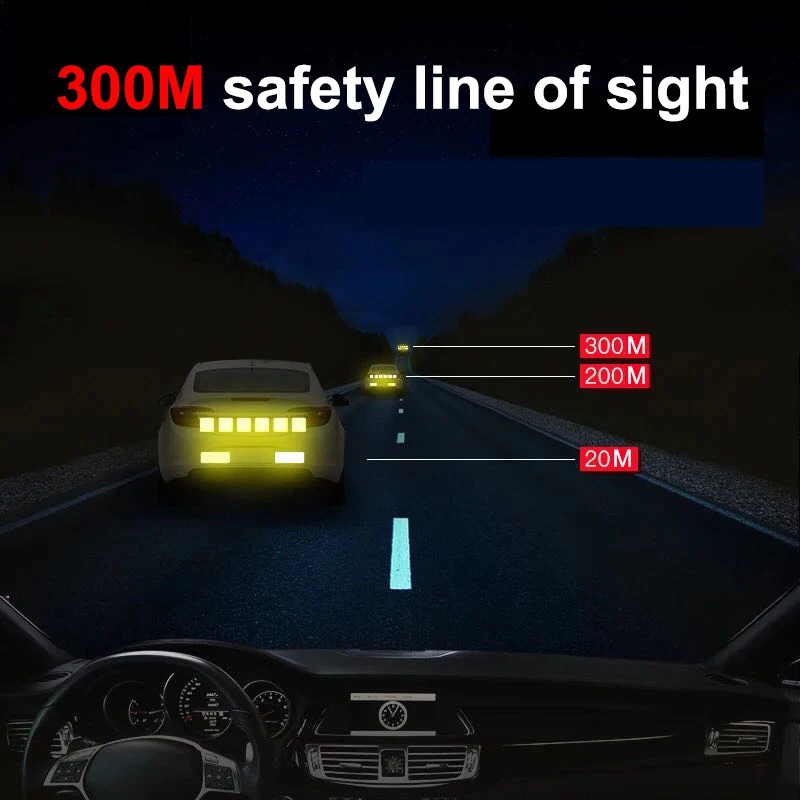 2 шт., 8X3 см, светоотражающие предупреждающие полосы, лента для автомобильного бампера, светоотражающие полосы, безопасные светоотражающие наклейки, наклейки для автомобиля, Стайлинг для всех автомобилей