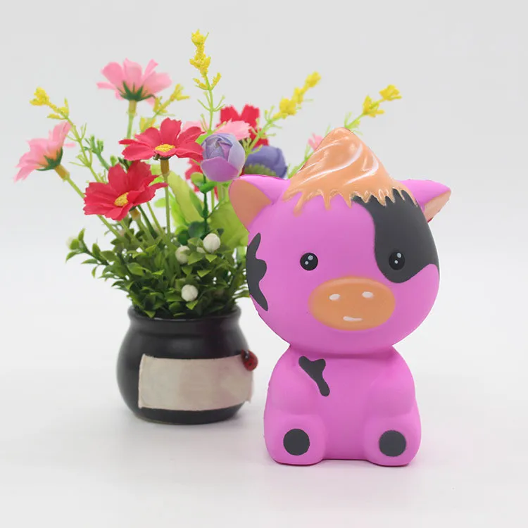 Animal Vent Novelty Anti-stress Slow Rising Squishy Series Pig For Cartoon Cattle Toy Dog Antistress Squishi Jokes Toys For Kids - Цвет: ZNNL054-6