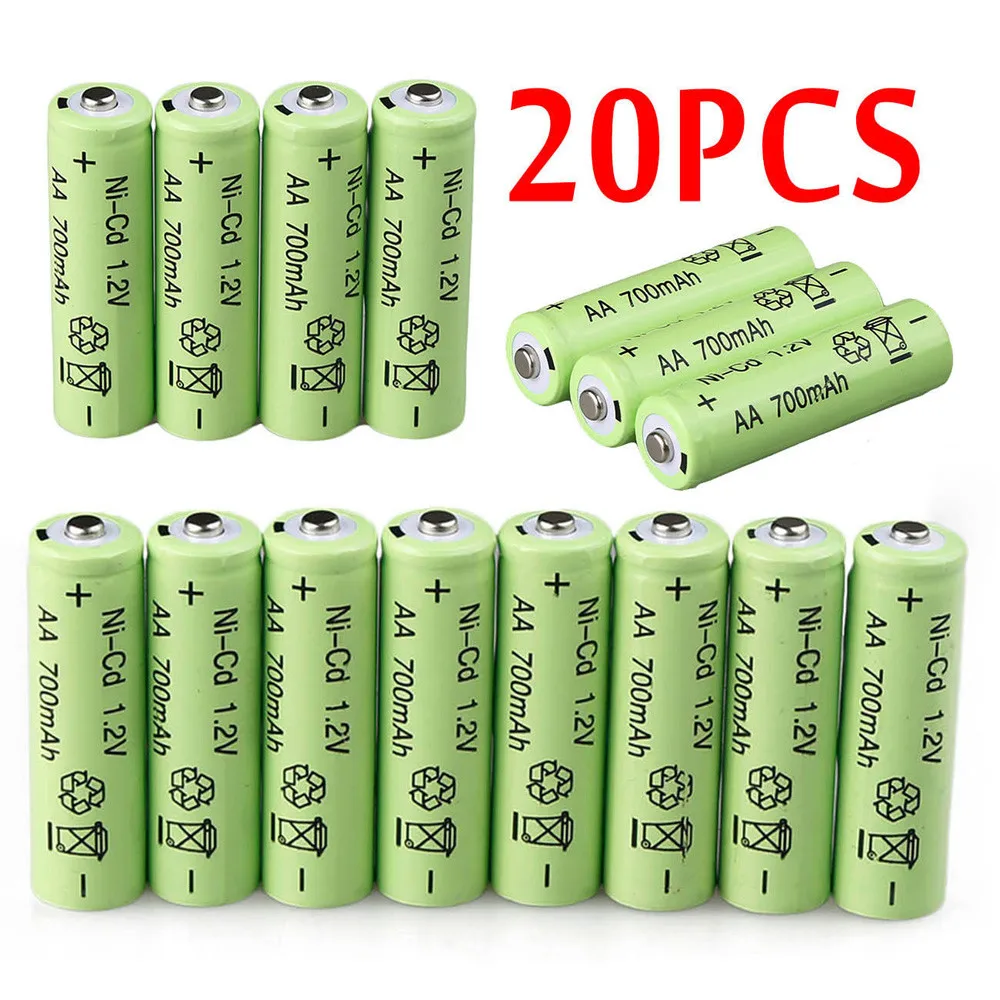 Perfect 20 AA Rechargeable Batteries NiCd 700mAh 1.2v Garden Solar Ni-Cd Light LED 18650 Lithium Rechargeable Battery For Flashlight 0 Perfect 20 AA Rechargeable Batteries NiCd 700mAh 1.2v Garden Solar Ni-Cd Light LED 18650 Lithium Rechargeable Battery For Flashlight 0