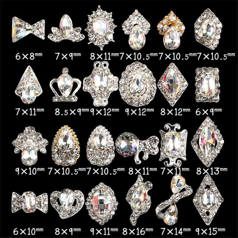 Стиль 10 шт. ногтей стразами сплава ногтей аксессуары наполнить diamond супер яркий ногтей ювелирные изделия Crystal дизайн ногтей DIY ювелирных
