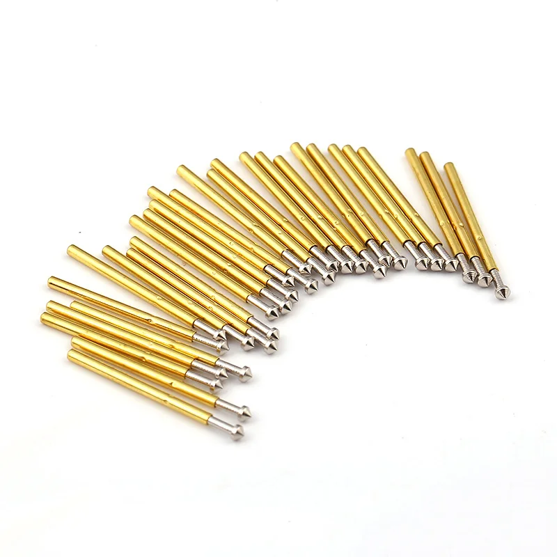 100Pcs P160-E3 Nickel Plated Springs Test Probe Brass Tube Outer Diameter 1.36mm Total Length 24.5mm Electronic Test Probe Tool
