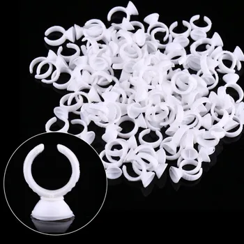 

100pcs Disposable Makeup Tattoo Ink Rings Eyebrow Lip Tattoo Pigments Holder Container Cup