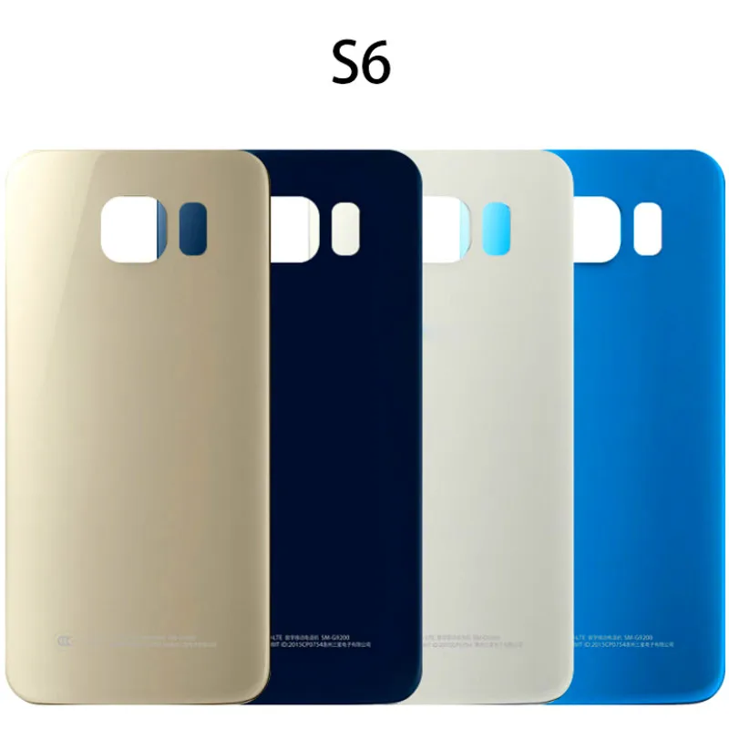 

For Samsung Galaxy G920 S6Edge G925 G928 Back Door Battery Housing With Sticker S6 Edge Plus Battery Glass Back Cover G920F