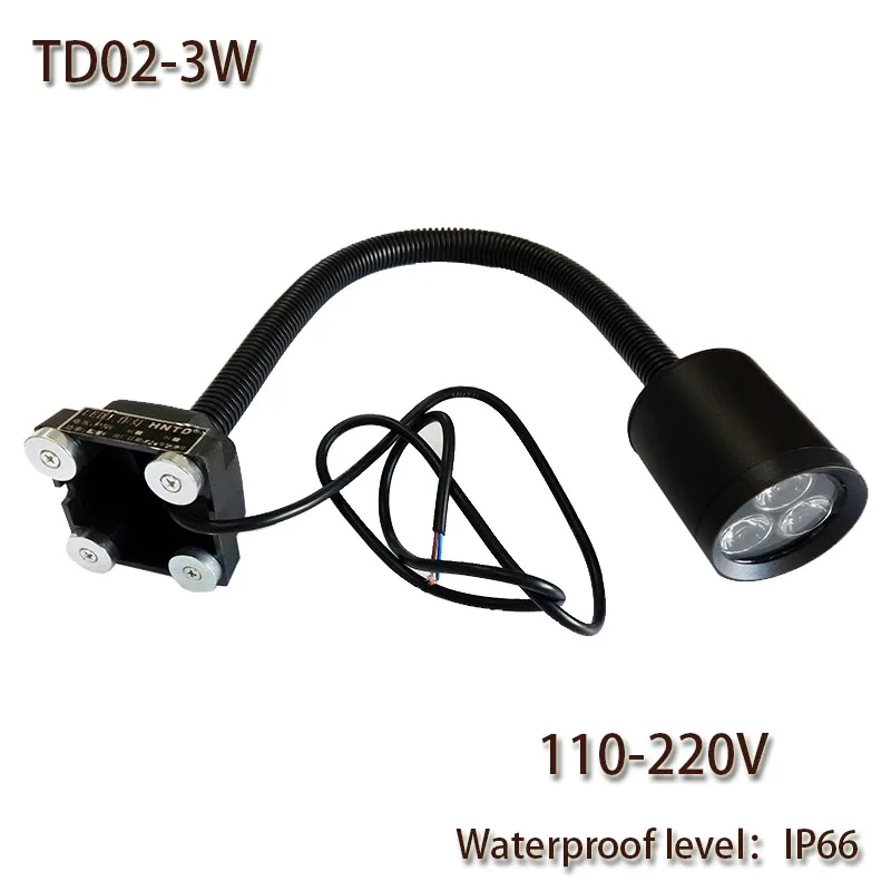 

HNTD 3W AC 110V/220V LED Soft Rod Lamp Magnetic Base Waterproof IP66 CNC Machine work lighting TD02 LED Spotlights Free shipping