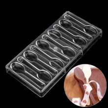 Polycarbonat schokoladenform, 10 stücke löffel förmigen diy schokoladenform handgemachte formas para schokolade, backform werkzeuge