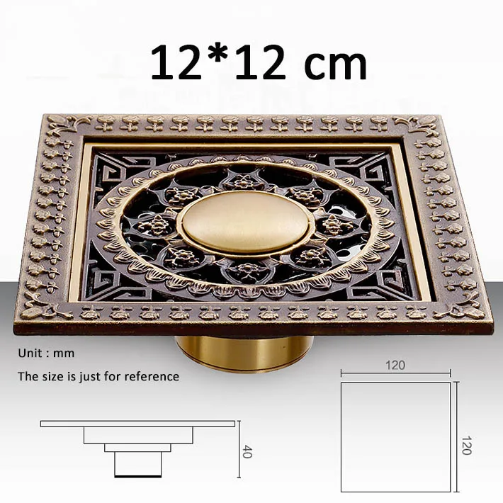 

12*12cm New Arrival Antique Bronze finish Fashion design Euro Square floor drains shower drain bathroom furniture washer drainer