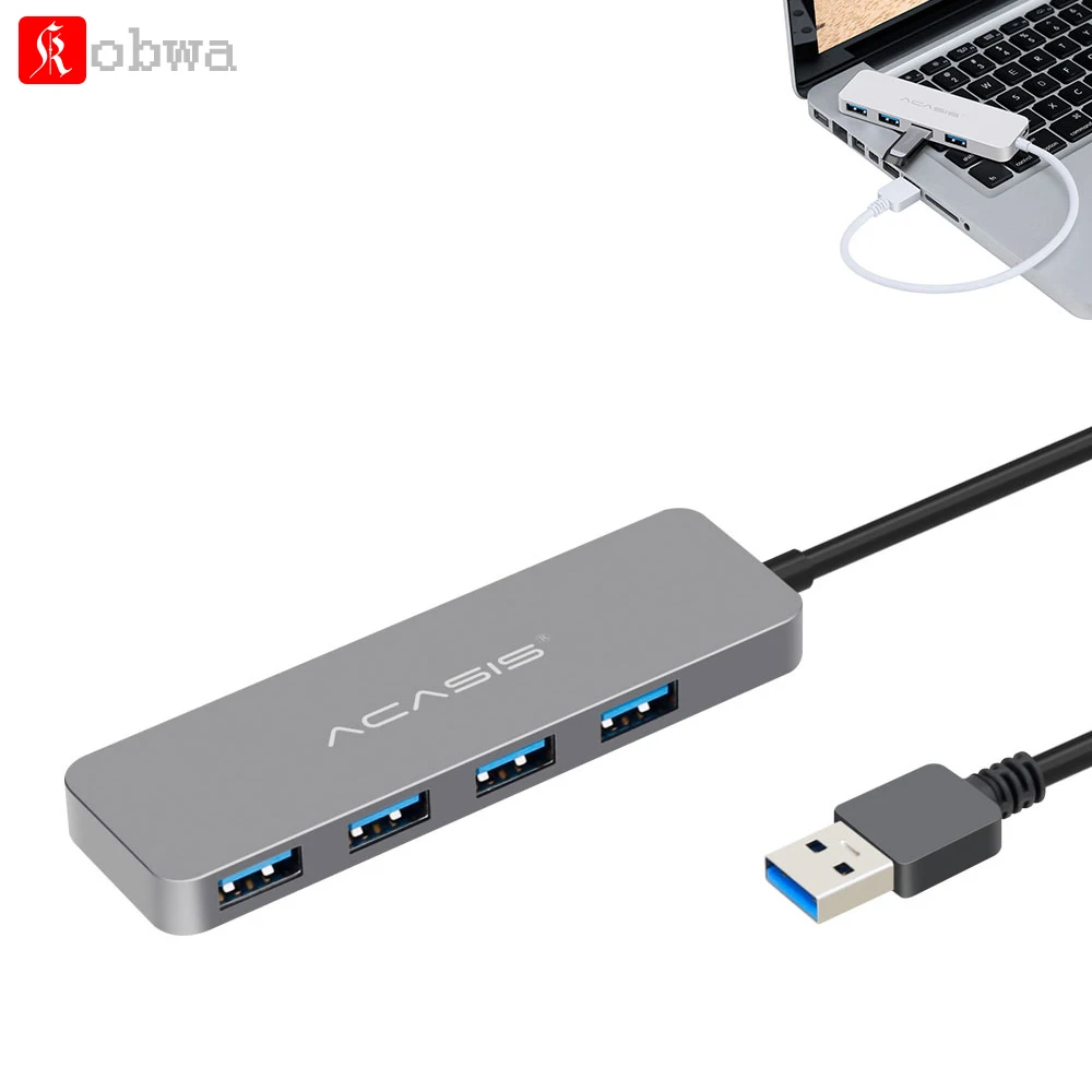 Kobwa USB 3 0 концентратор ультра тонкий алюминиевый 4 порта адаптер для MacBook Pro ноутбук