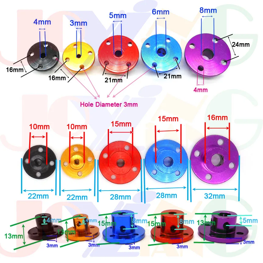 Лидер продаж красочные алюминиевый сплав фланец муфта мм 3-8 мм жесткий фланец дисковый вал муфты оптическая ось поддержка фиксированное