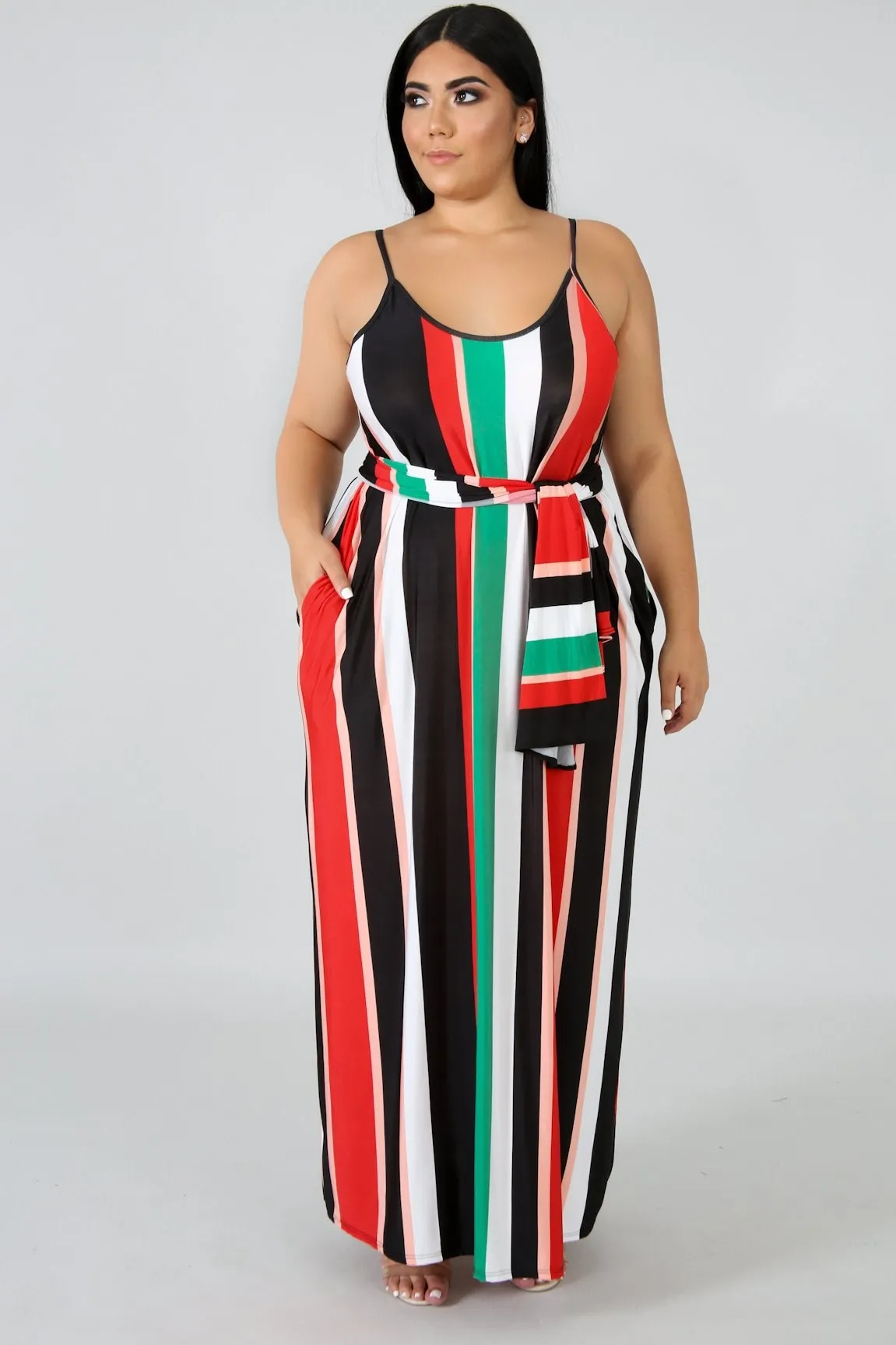 Fashion 2019 Summer Boho Women Party Dress Loose Contrast Color Stripe ...