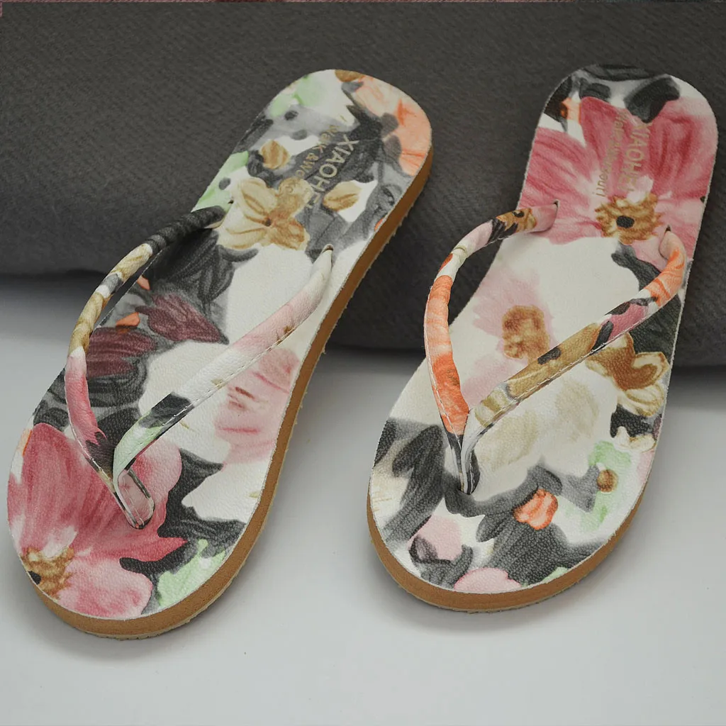 

Summe Home Slippers Women Fresh Flower Flip-flops Indoor Soft Fashion Wear Slippers High Quality Klapki Damskie Na Lato 20
