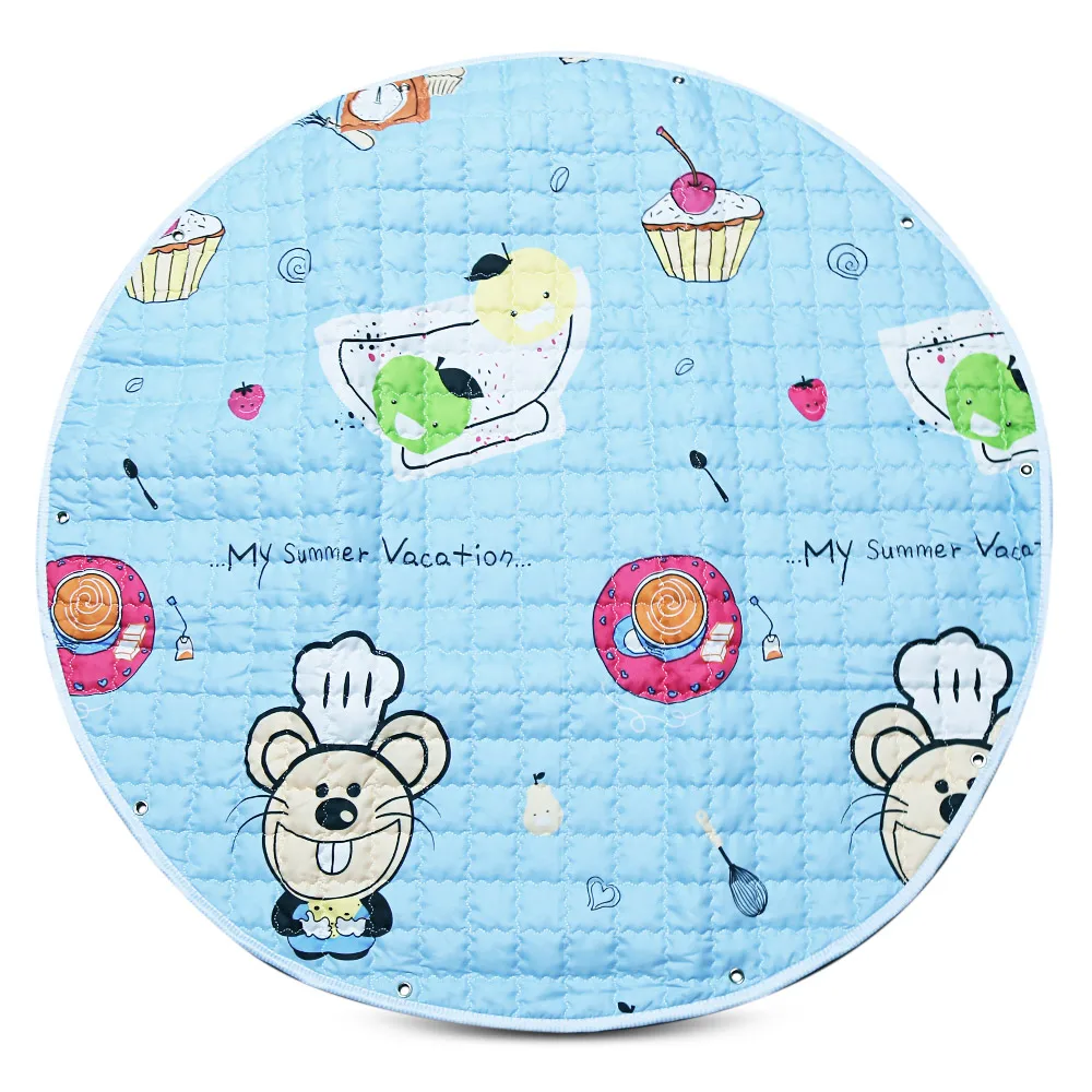 Round Baby Game Crawling Cartoon Mat Cotton Play Cushion Blanket with