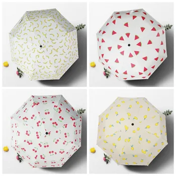 

Fashion Umbrella Fruit 3 Folding 8K Sun Rain UV Non-automatic Umbrella Windproof for Women Gorgeous Paraguas Umbrella