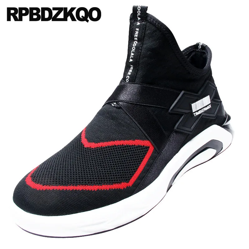 

comfortable men slip on casual shoes winter boots runway black 2018 mesh short booties sneakers trainer high top faux fur fall