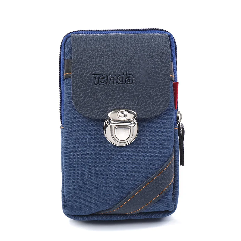 

Men Waist Packs Canvas Twist Lock Mobile Phone Cross Section High Capacity Waist Packs Coin Pocket
