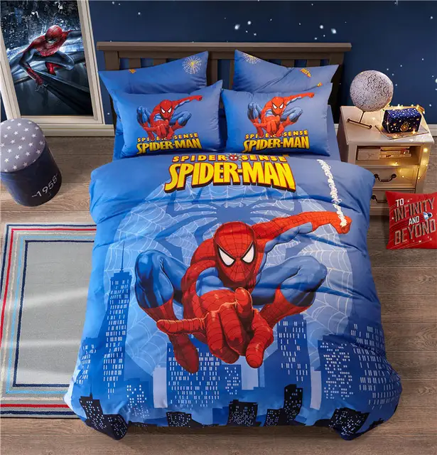 Queen Size Spider Man Bedding Set For 