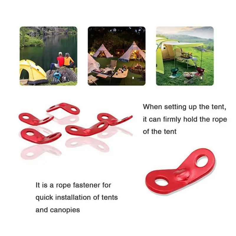 20 Pcs/lot Wind Rope Pole Buckle Outdoor Camping Travel Tent Accessories Aluminum Alloy Ultralight Peg Line Lock