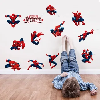 

Hot!Cartoon cute Spider-man wall stickers Boys Room Living room decals Art PVC home decor Nursery Kids Wall sticker decorative