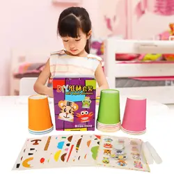 DIY Бумага рукоделье чашка инструменты для дизайна дошкольные игрушки набор включает в себя 12 упаковок мультфильм шаблон для малышей детей