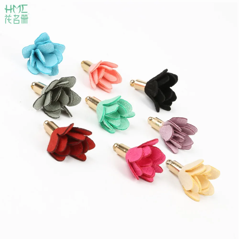 10pcs 25cm Korean Velvet Suede Flower Tassel Charm Pendant Earring Necklace Keychain For Jewelry Findings Making DIY Accessories