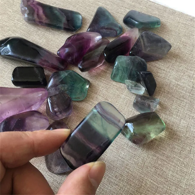 Best Offers 100g Natural Fluorite Quartz Crystal Polished Colorful Rubble Agate Energy Stone Mineral Home Decoration Rock Fossils 2.3-7.7cm