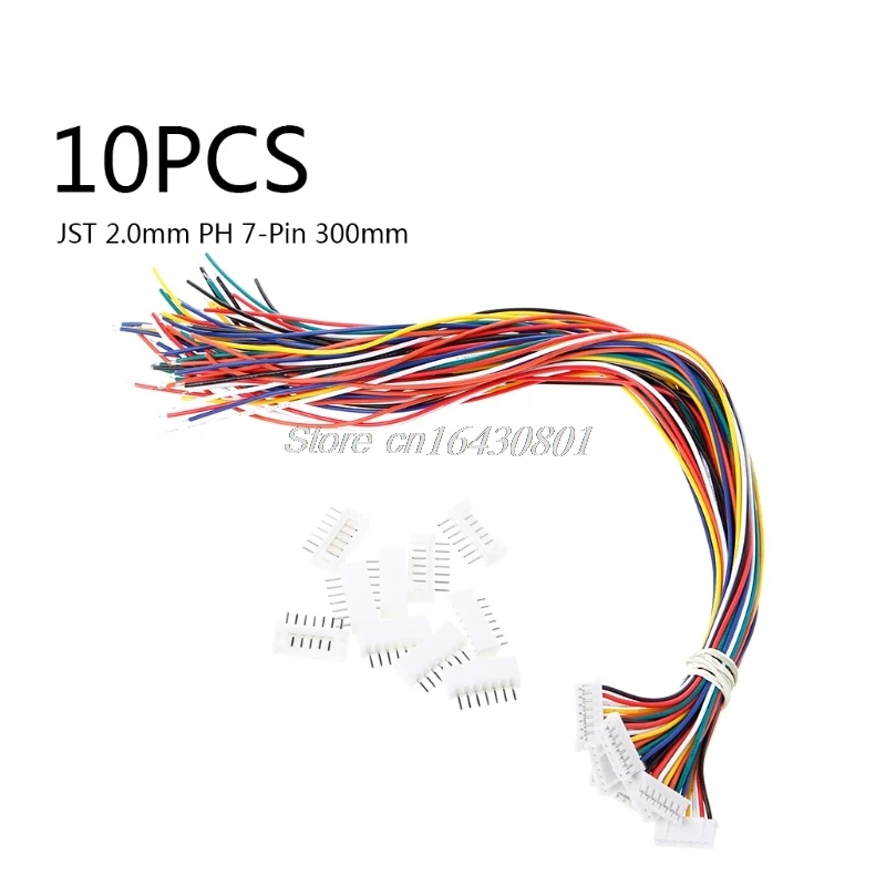 

10 Sets JST 2.0mm PH 7-Pin Female Housing Connector with Wire and Male Connector S08 Drop ship