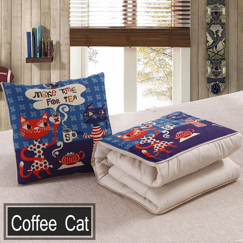 Подушка для украшения дома, сменная форма, 40*40 см, задняя подушка, открытый размер, 100*150, подушка, лоскутные одеяла, автомобильная мультяшная подушка - Цвет: coffee Cat