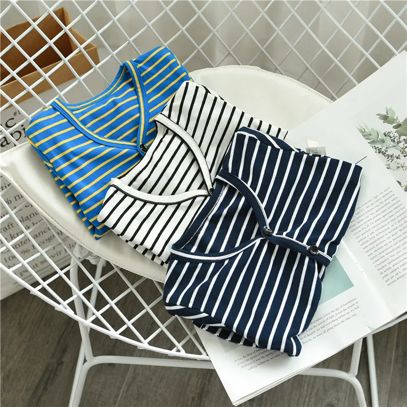 New Autumn Baby Girl Jacket Toddler Infant Cotton Cardigan Kids Single Breasted Striped Outerwear Unisex Baby Clothes