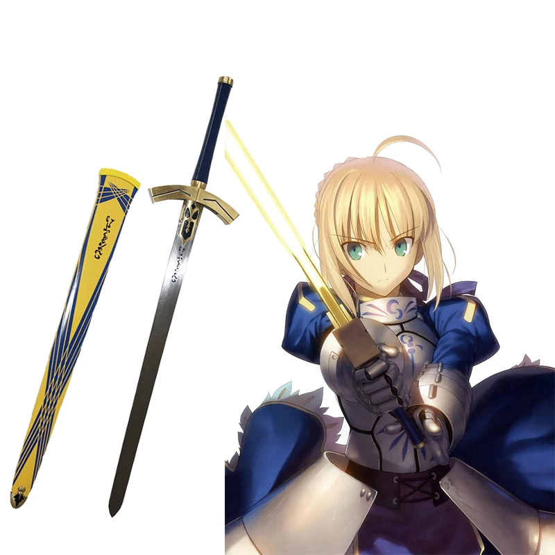 Fate Stay Night Fate Grand Order Saber Japanese Anime Game Cosplay Steel Sword Excalibur Sword in The Stone