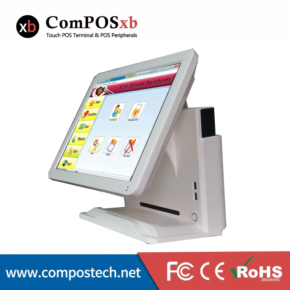 

15 inch TFT LED Pos System Machine Touch Screen Windows Pos Supermarket Cash Register With Card Reader POS1618