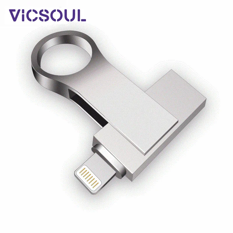 

Flash Drive USB Storage Device - Fingerprint Unlock Memory Stick Pro Duo OTG Lighting USB3.0 2-in-1 for iPhone