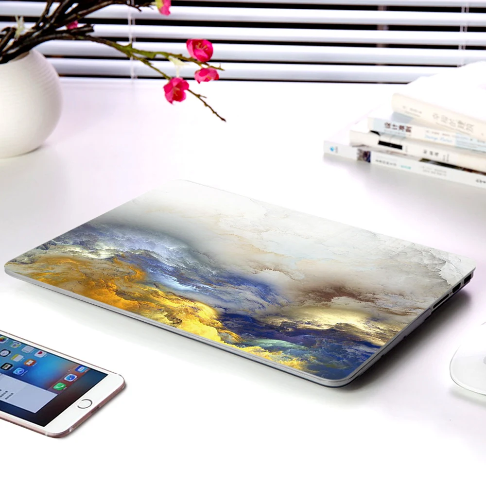 HRH Newest Stylish Marble Eco-friendly Hard Plastic Case Laptop Body PC Shell for Mac Air Pro Retina 11 12 13 15 A1932 A2159
