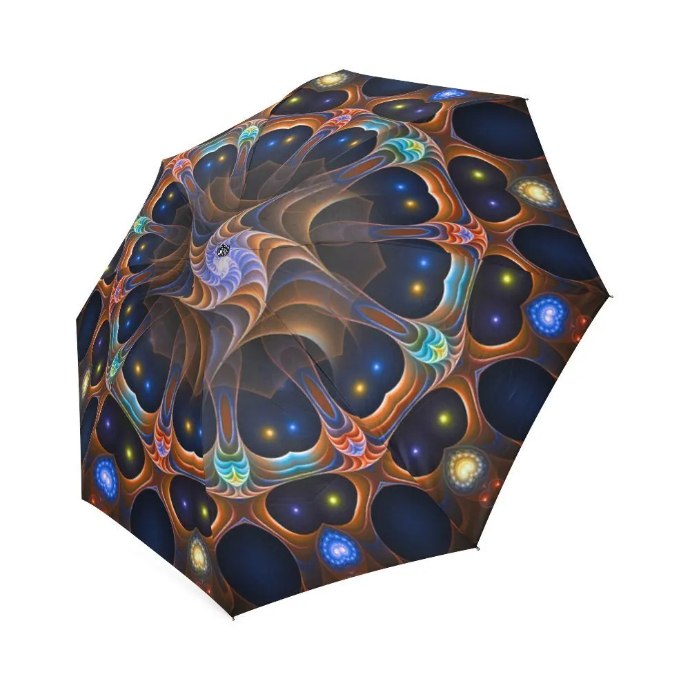 

Cool Indian Mandala Compact Umbrella Folding Travel Rain/Sun Umbrella Anti-uv, Windproof Rainproof Umbrella