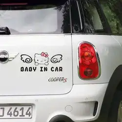 Забавный рисунок «Hello Kitty» ребенка в Наклейки для автомобиля Наклейка для Toyota Ford Focus Chevrolet Cruze Volkswagen Tesla Honda Hyundai Kia Lada