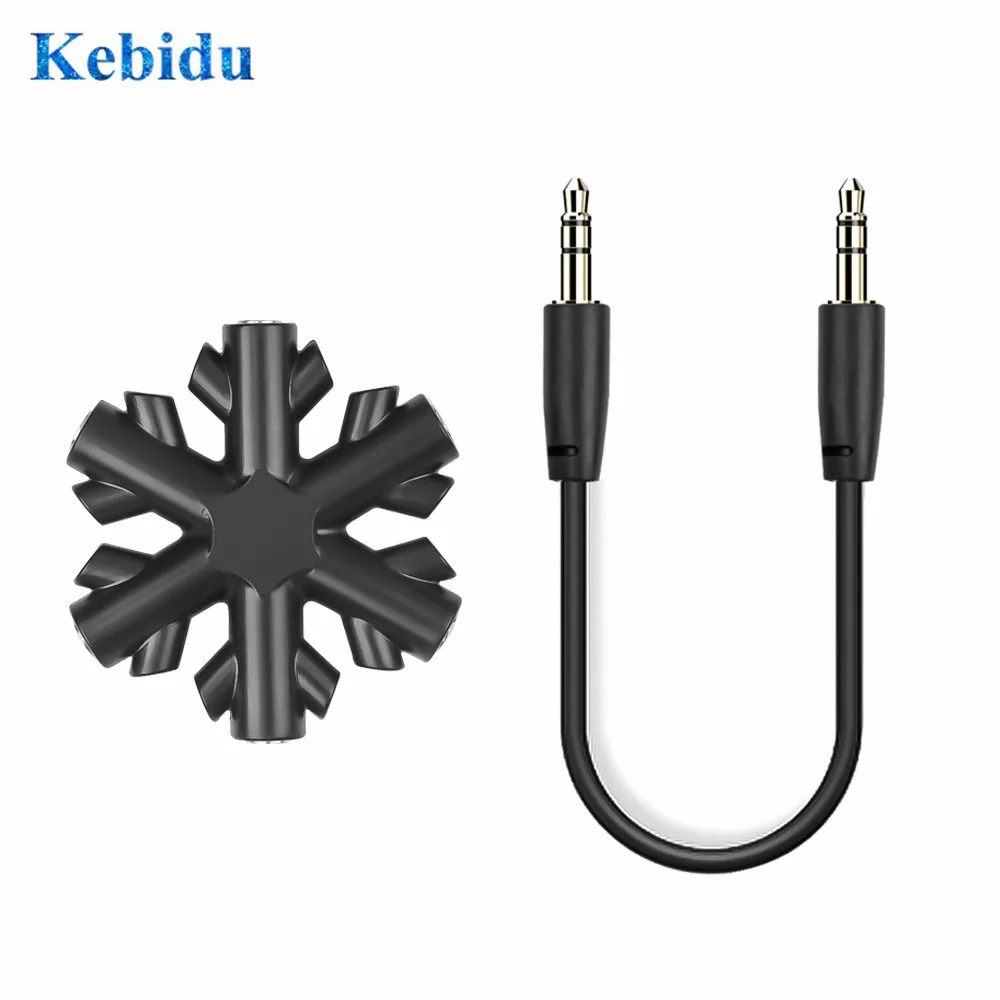 

KEBIDU 3.5mm Earphone Mic Headphone Audio Splitter to Headphone for Samsumg for iPhone MP3 Player Earphone Splitter Adapter