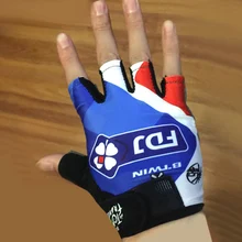 2017 team pro cycling gloves gel pad Blue fdj half finger bicycling gloves sports