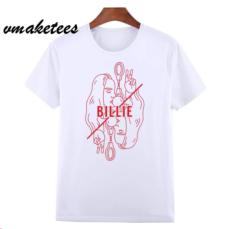 Billie Eilish футболка хип-хоп летняя футболка с круглым вырезом и коротким рукавом Мужская/Женская футболка высокого качества Мужская/Женская футболка HCP4562 - Цвет: HCP4562I