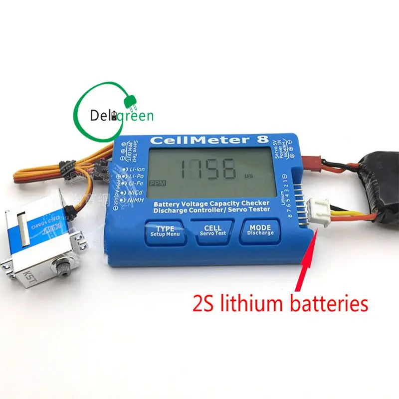 Deligreen AOK CellMeter 8 с фоновым светильник и разрядкой Многофункциональный цифровой силовой сервопривод Контролер тестер 2 S-8 S 8M