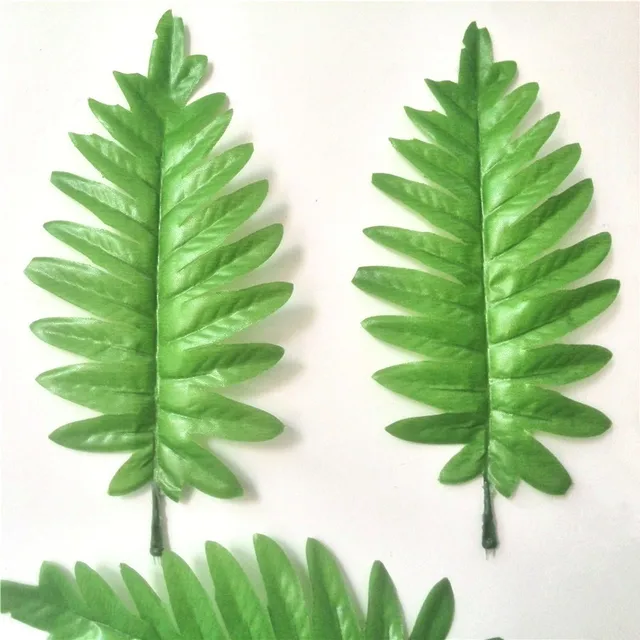 artificial silk fern fishbone polyester single leaf feather like