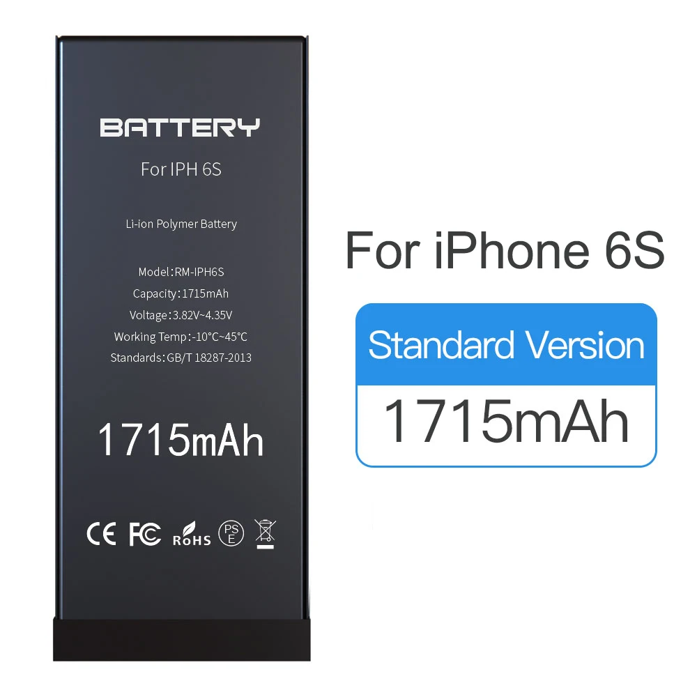 

10pc Zero Cycles Mobile Phone Li-ion Battery For iPhone 6S Battery 1715 Capacity Replacement Phone Batteries