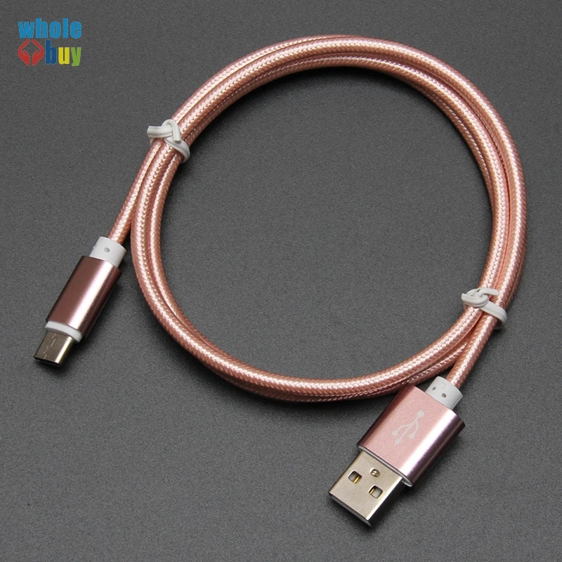 100pcs/lot 0.25M 1.5M 1M 2M 3M Nylon braided Type C Micro USB 8pin Data Sync Charger Cable for Iphone Samsung Huawei LG HTC