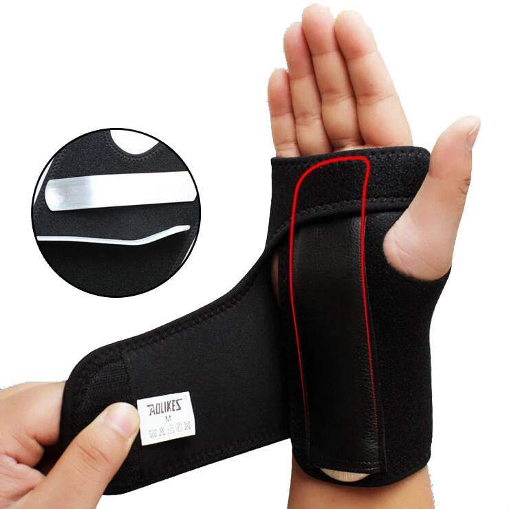 

1PC Removable Adjust Spring Steel Wrist Bracers Wrist Support Splint Fractures Carpal Tunnel Sprain Mouse Hand Sport Wristbands