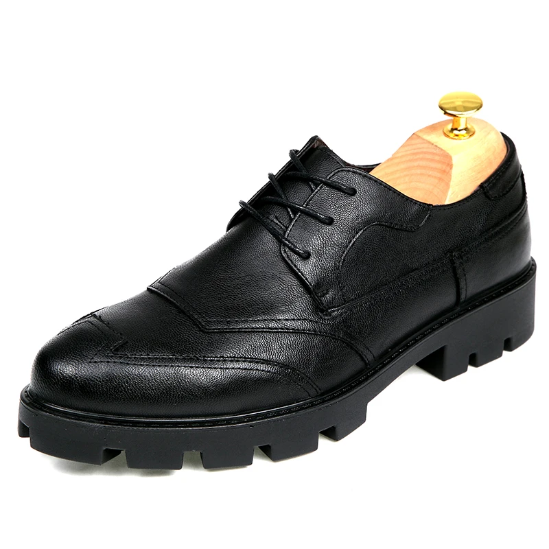 Мужские кожаные туфли, визуально увеличивающие рост; удобные итальянские офисные мокасины; Роскошные брендовые модельные туфли-оксфорды на платформе для мужчин