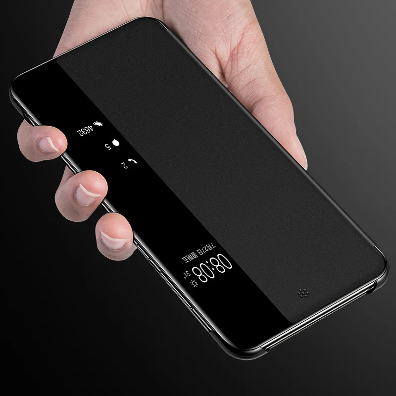 

Luxury Acrylic Flip Case For Huawei P20 Pro Original Style View Window Cover Mobile Phone Smart Flip Case ForMate 9 Pro